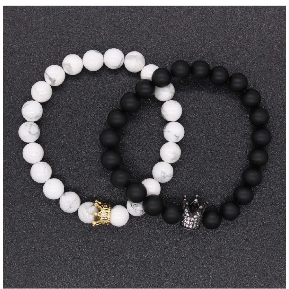 King and queen bracelets couples gift box bf